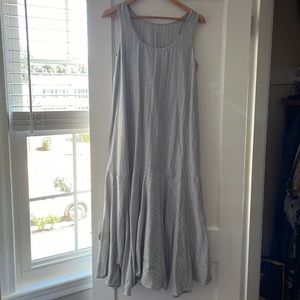 Hackwith Design circle dress- blue and white stripe